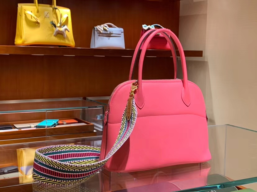 HERMES 爱马仕 专柜同步 进口五金 专业老师傅打造 Bolide Cherve 27cm 山羊皮