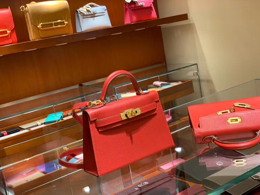 HERMES 爱马仕 Kelly 20cm Epsom Q5 Red 凯利二代掌纹国旗红