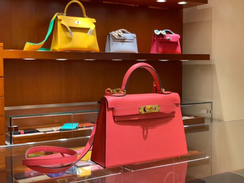 HERMES 爱马仕 Kelly 20cm  凯利二代 山羊皮 唇膏粉