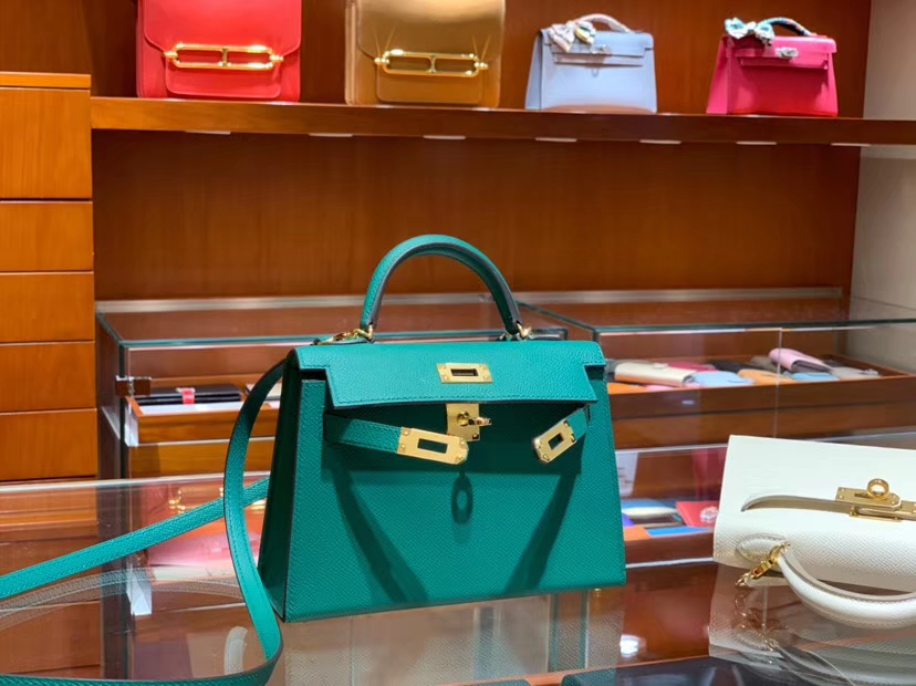 HERMES 爱马仕 Kelly 20cm 凯利二代 Epsom 孔雀绿