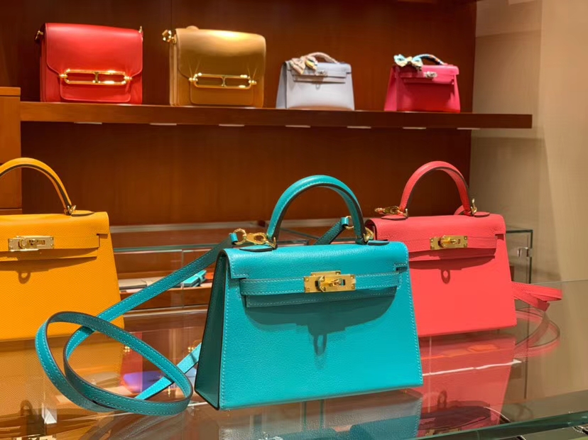 HERMES 爱马仕 Kelly 20cm  凯利二代 山羊皮 孔雀蓝
