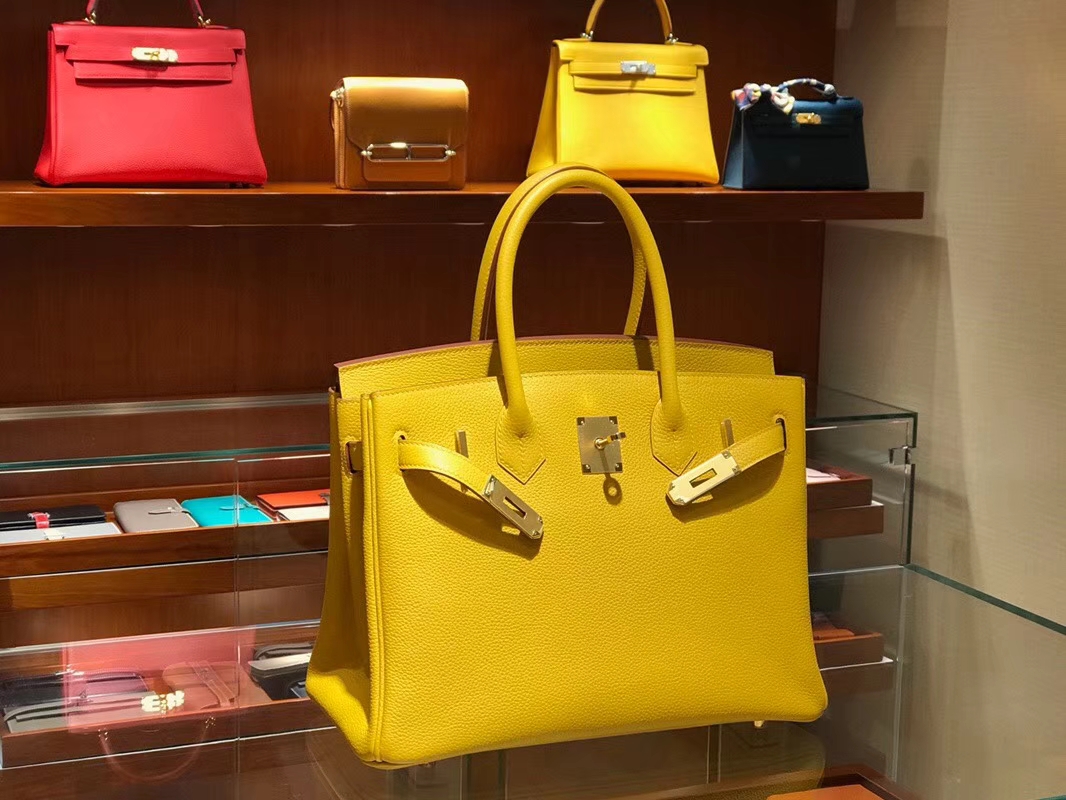 HERMES 爱马仕 铂金包 Birkin 25cm  琥珀黄 配全套专柜原版包装