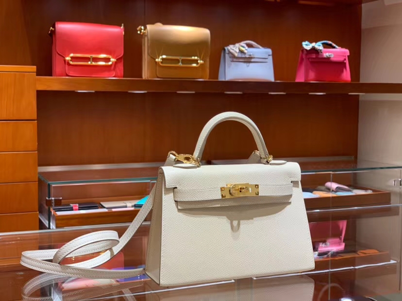 HERMES 爱马仕 Kelly 20cm 凯利二代 Epsom 奶昔白