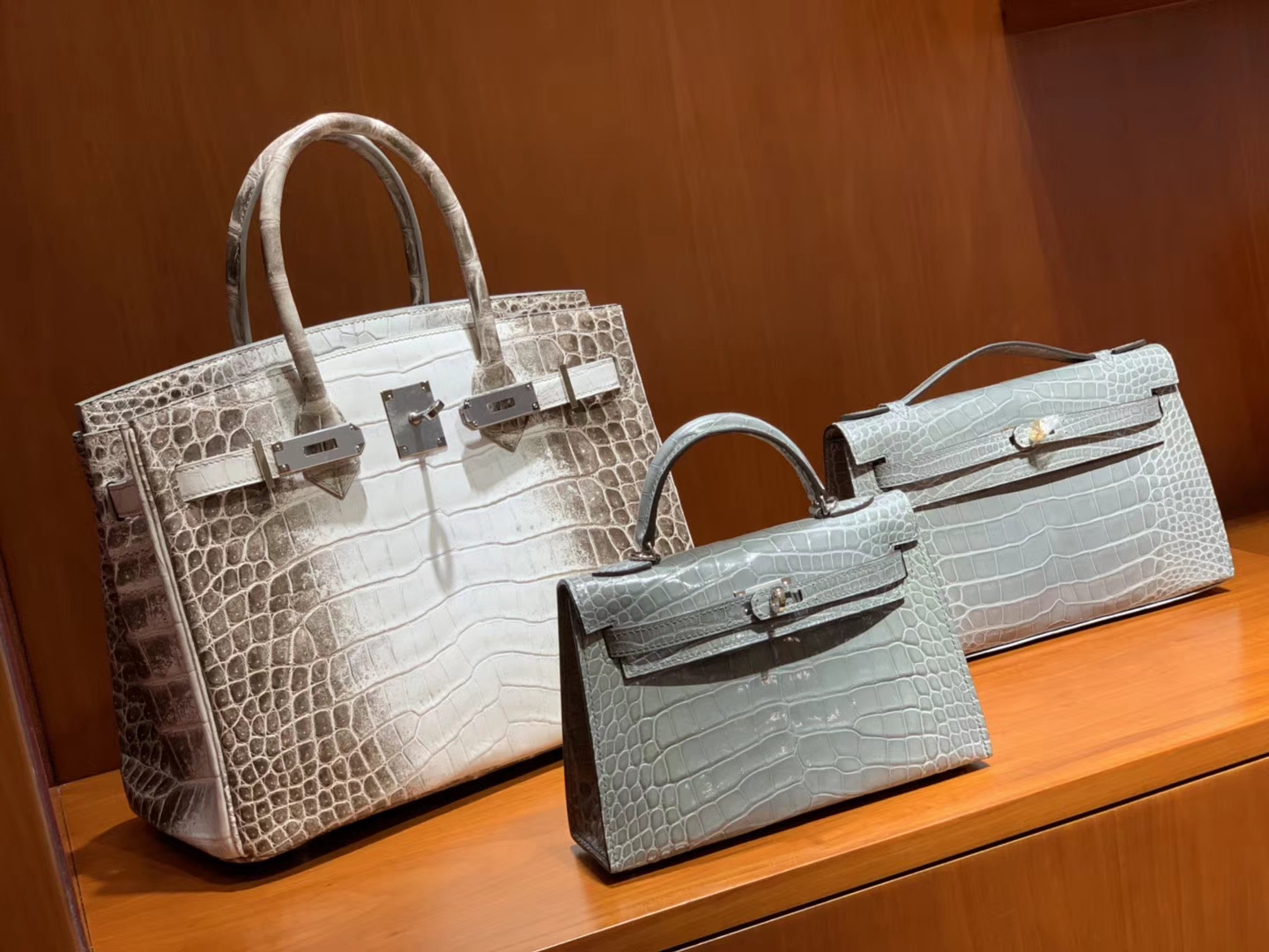 HERMES 爱马仕 Mini Kelly 22cm 二代 手拎包 鳄鱼皮 斑鸠灰