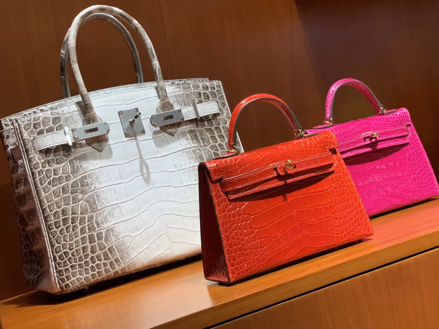 HERMES 爱马仕 Mini Kelly 22cm 二代 手拎包 鳄鱼皮 番茄红 