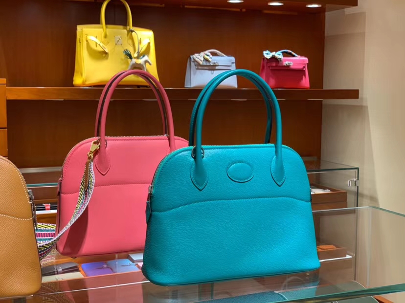 HERMES 爱马仕 专柜同步 进口五金 专业老师傅打造 Bolide Cherve 27cm 山羊皮