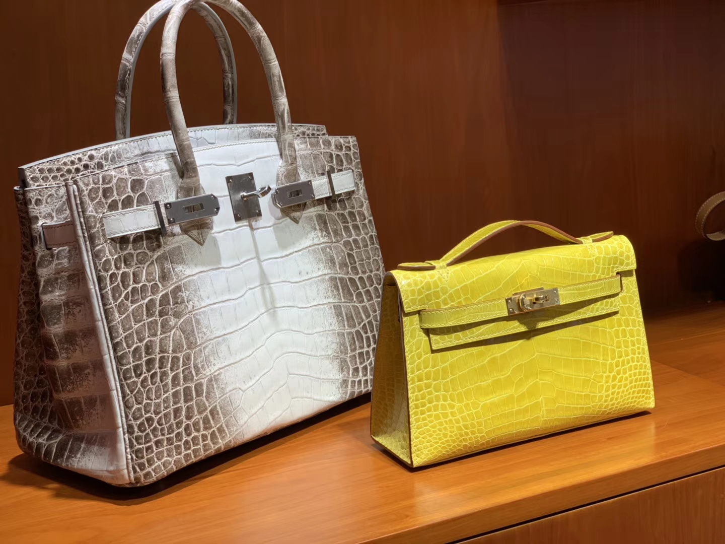 HERMES 爱马仕 Mini Kelly 22cm 手拎包 鳄鱼皮 琥珀黄