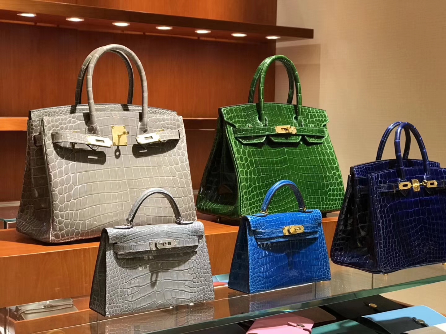 HERMES 爱马仕 Birkin 25CM 30cm 鳄鱼皮 珍珠灰/祖母绿/梦幻紫/水妖蓝/斑鸠灰