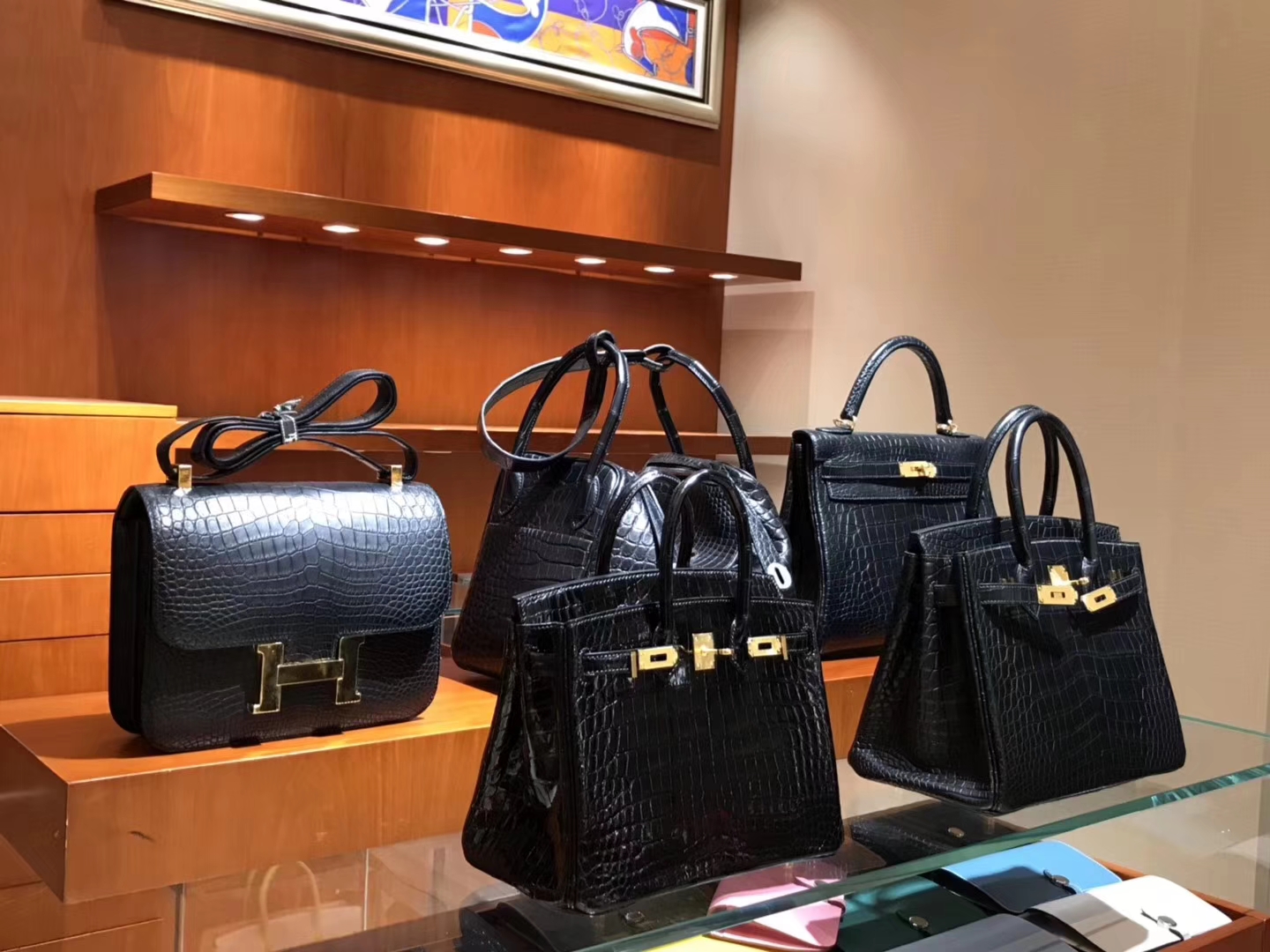 HERMES 爱马仕 Birkin 25CM 空姐包 Constance 琳迪包 Lindy 鳄鱼皮 黑色