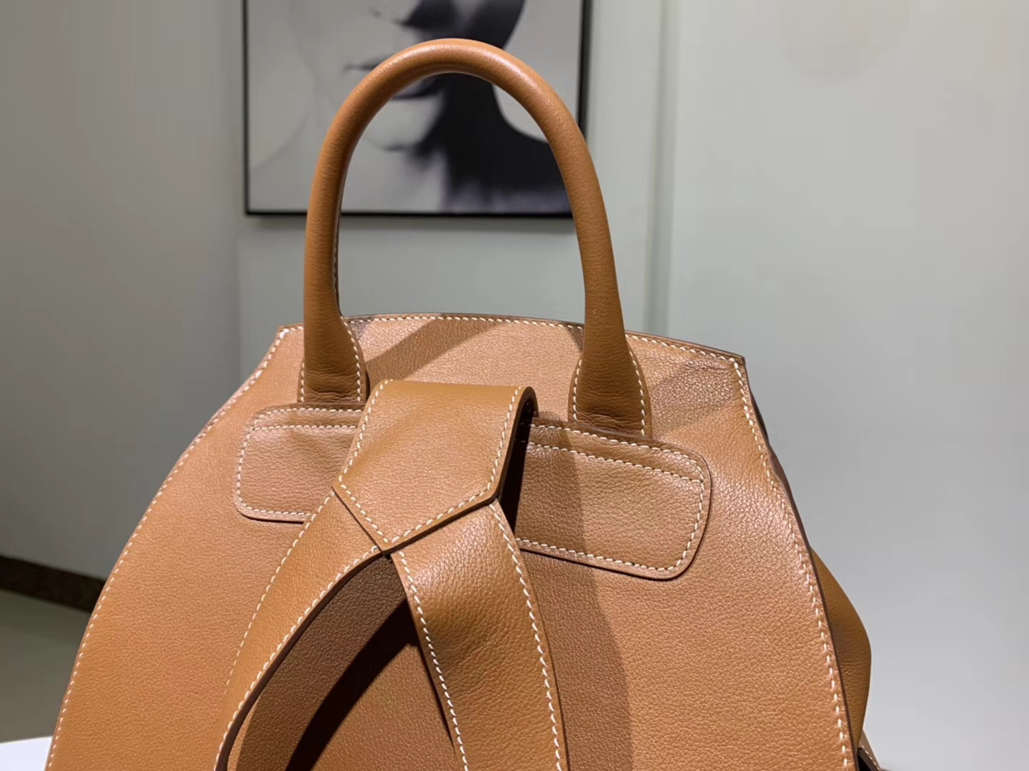 HERMES 爱马仕双肩包 背出门不会撞款的背包 Swift皮 金棕色 小号22×30 大号30×39