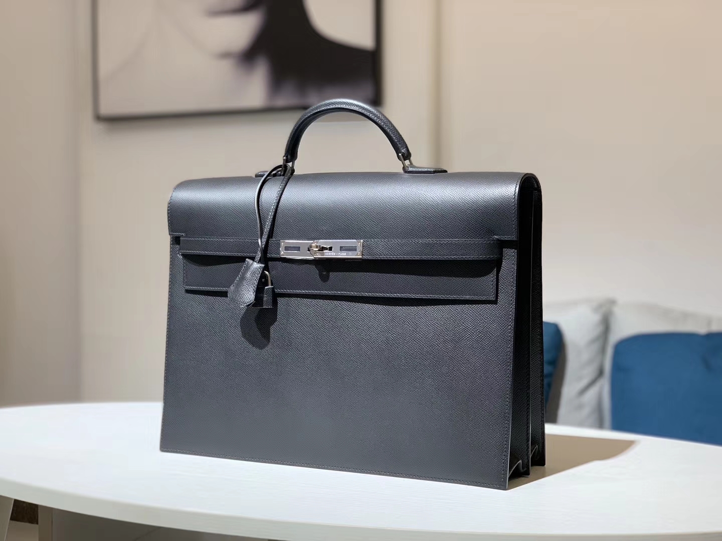 HERMES 爱马仕 凯利公文包 Epsom皮 黑色 38×28