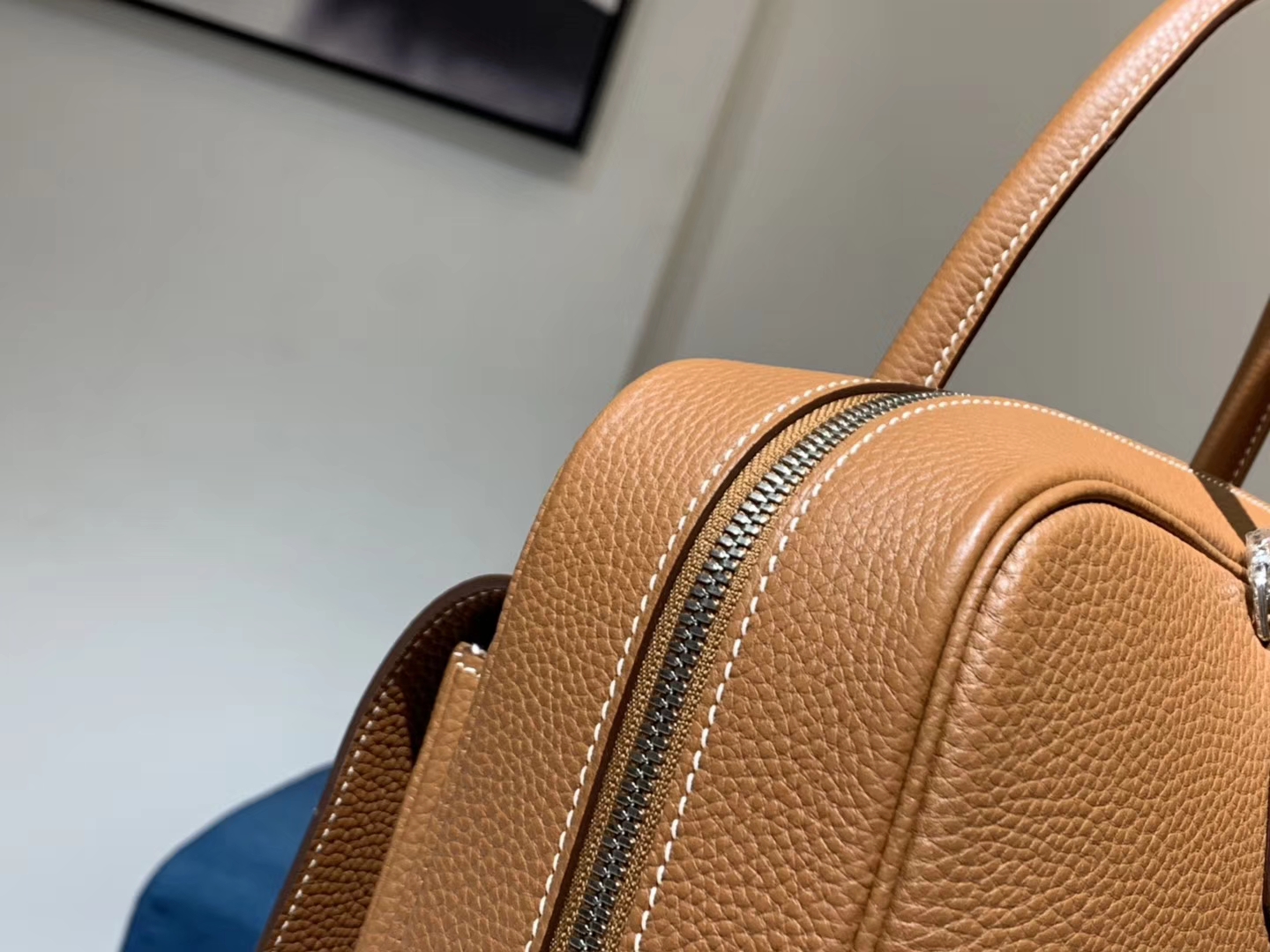 HERMES 爱马仕 手提邮差包 Clemence皮 金棕色 CK37 40×28×9