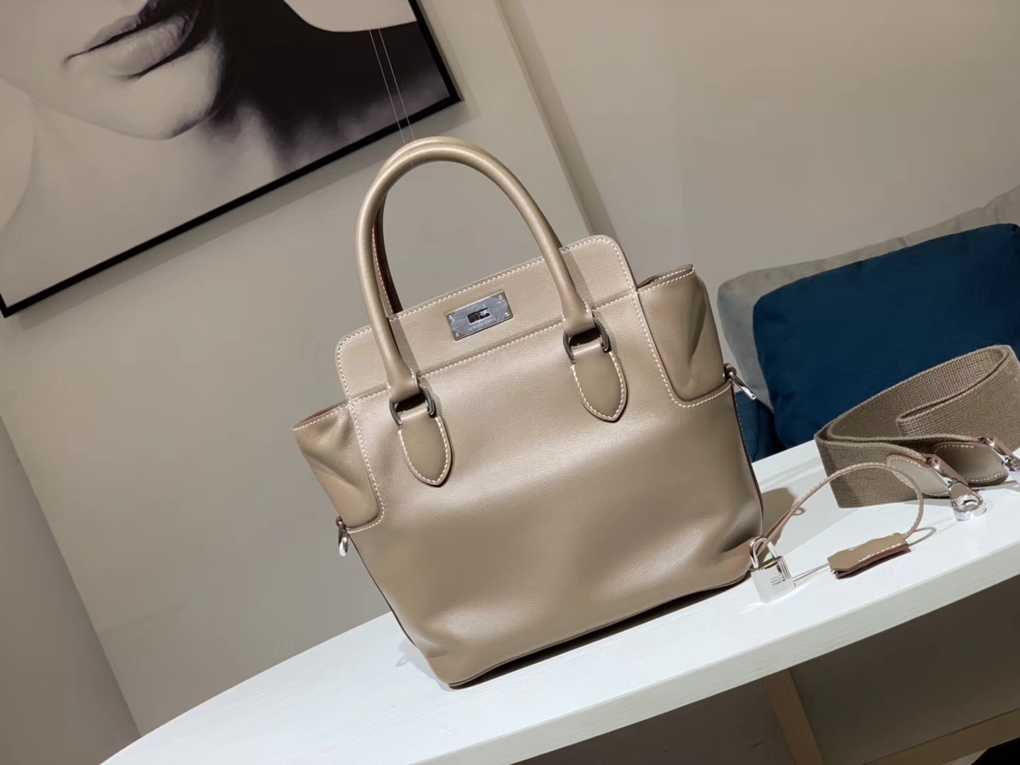 HERMES 爱马仕 Toolbox 20cm Swift皮 大象灰