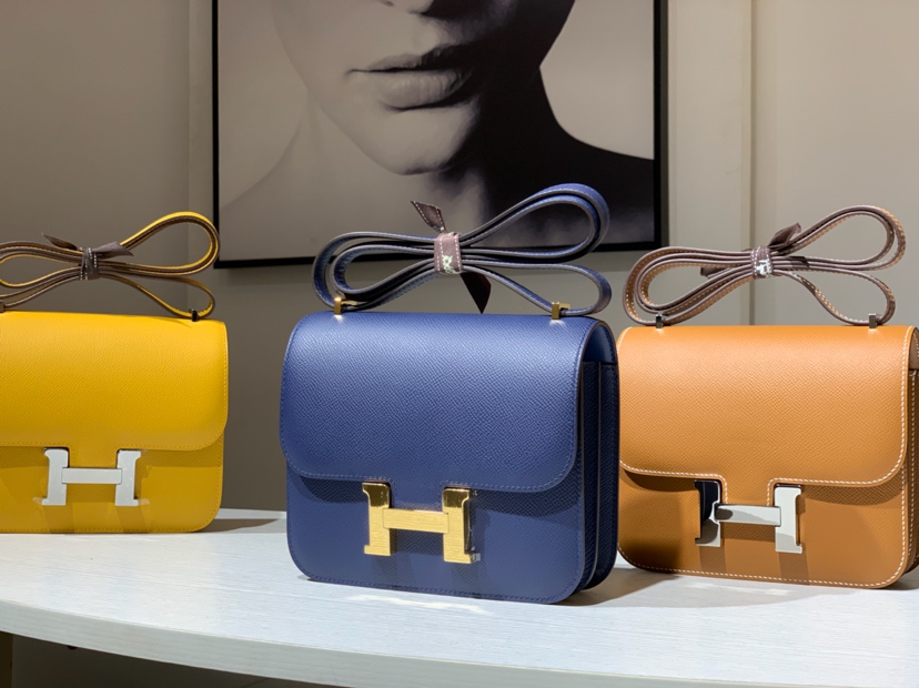 HERMES 爱马仕 空姐包 Constance 18cm 24cm 宝石蓝