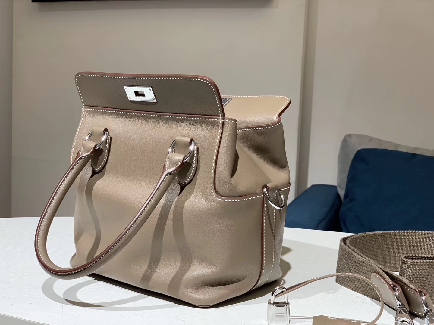 HERMES 爱马仕 Toolbox 20cm Swift皮 大象灰