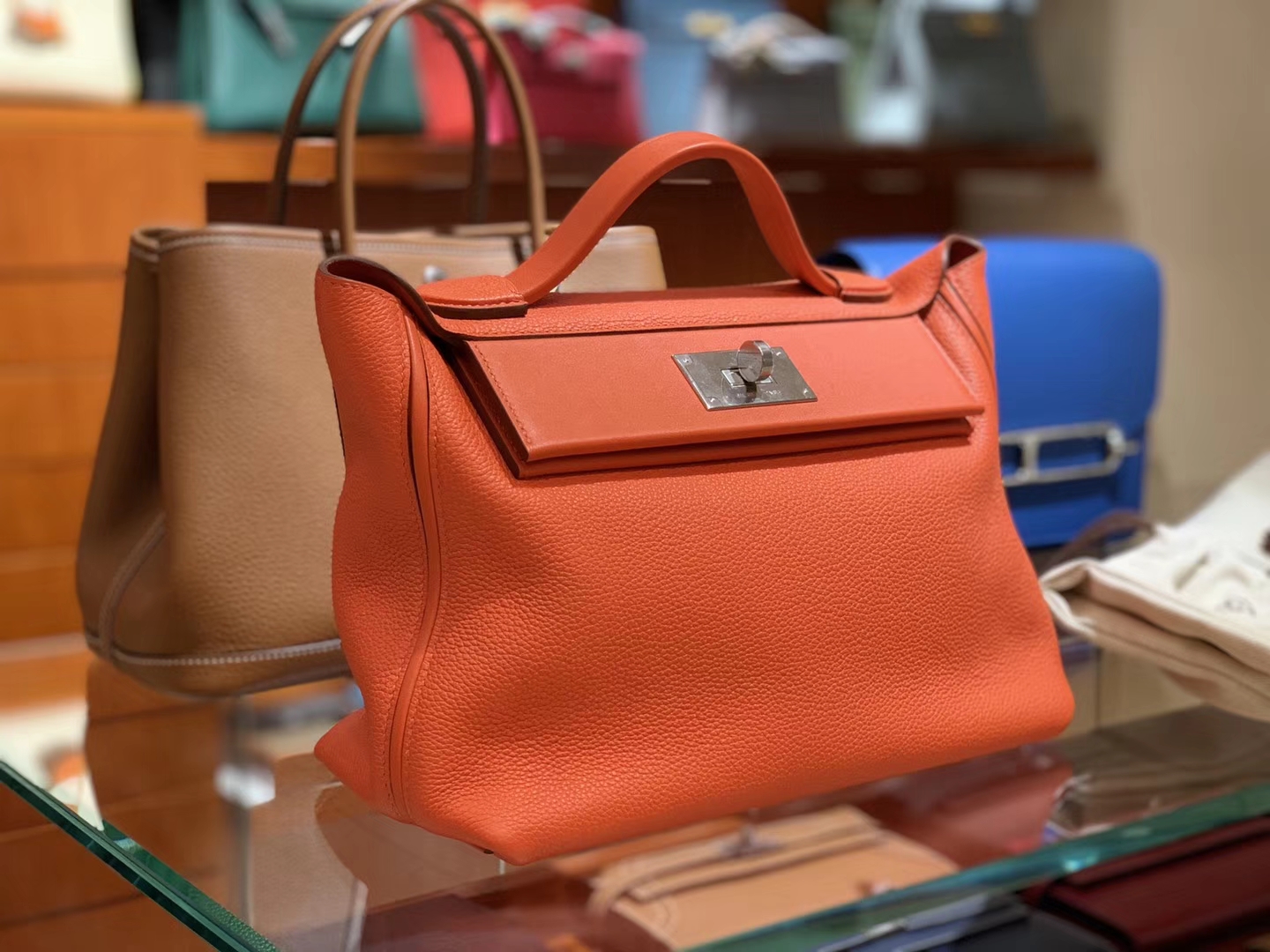 HERMES 爱马仕 kelly24/24 火焰橙 接受订单
