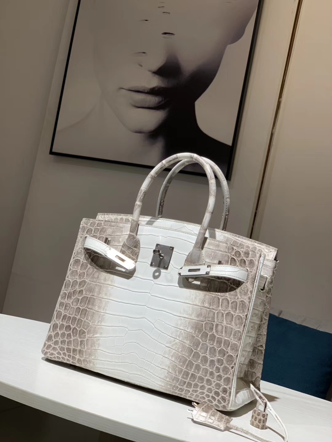 Hermes 爱马仕 铂金包 Birkin 鳄鱼皮 喜马拉雅 金扣  配全套专柜原版包装