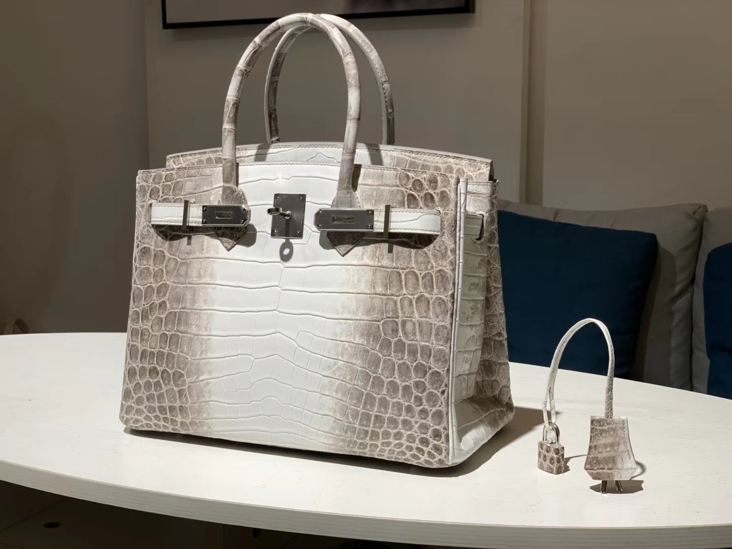 Hermes 爱马仕 铂金包 Birkin 鳄鱼皮 喜马拉雅 金扣  配全套专柜原版包装