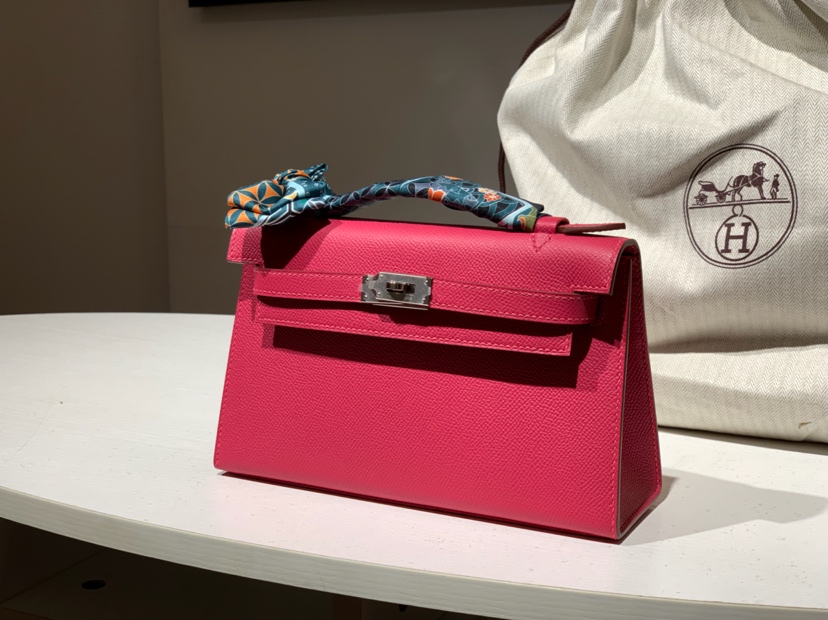 HERMES 爱马仕 迷你凯莉 MiniKelly 1 Epsom 玫红