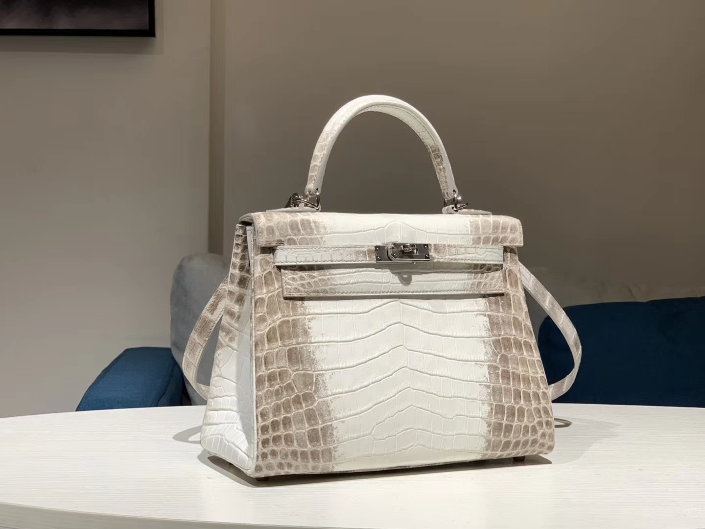 Hermes 爱马仕 铂金包 Birkin 鳄鱼皮 喜马拉雅 金扣  配全套专柜原版包装