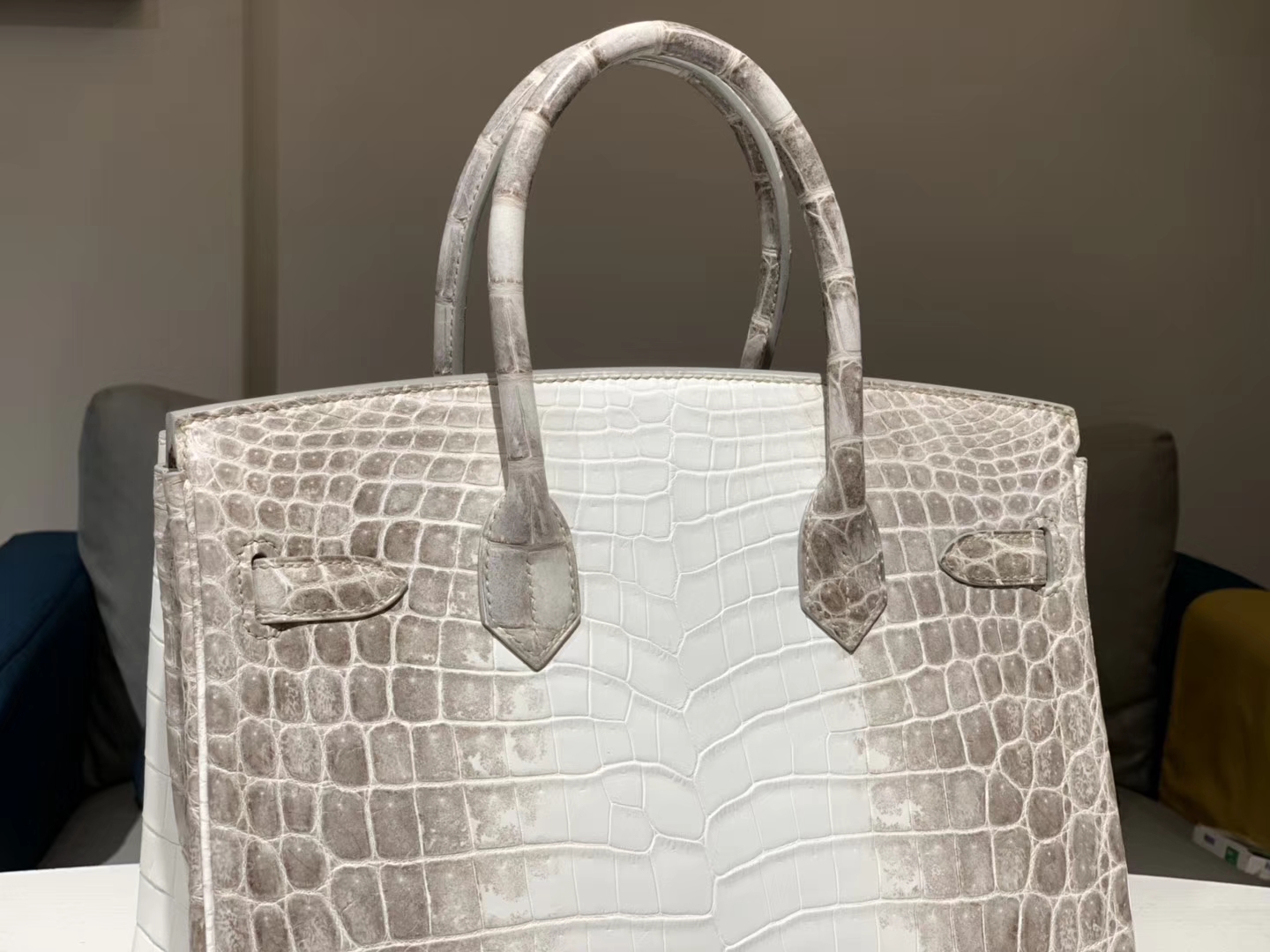 Hermes 爱马仕 铂金包 Birkin 鳄鱼皮 喜马拉雅 金扣  配全套专柜原版包装