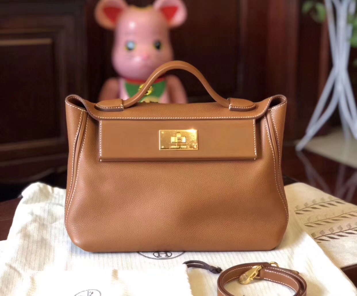 HERMES 爱马仕 kelly24/24 ck37 金棕色 接受订单