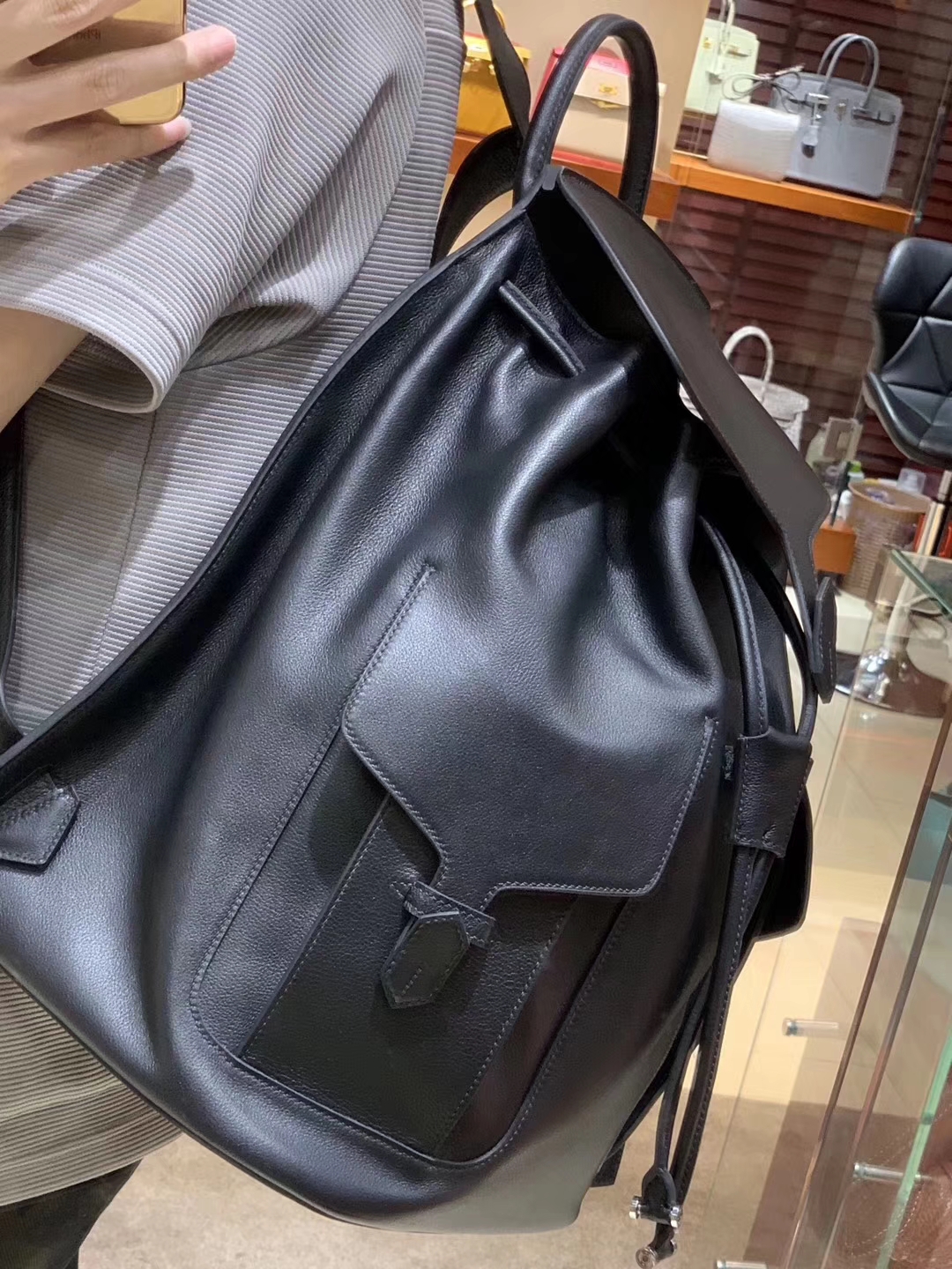 Hermes 爱马仕 背包 swift皮 黑色