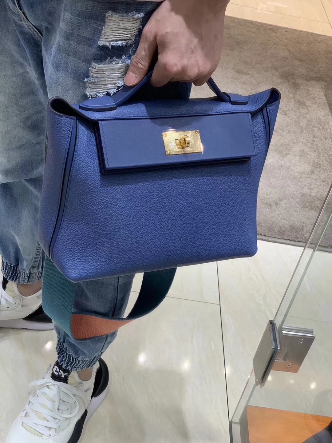 HERMES 爱马仕 kelly24/24 蓝色 接受订单