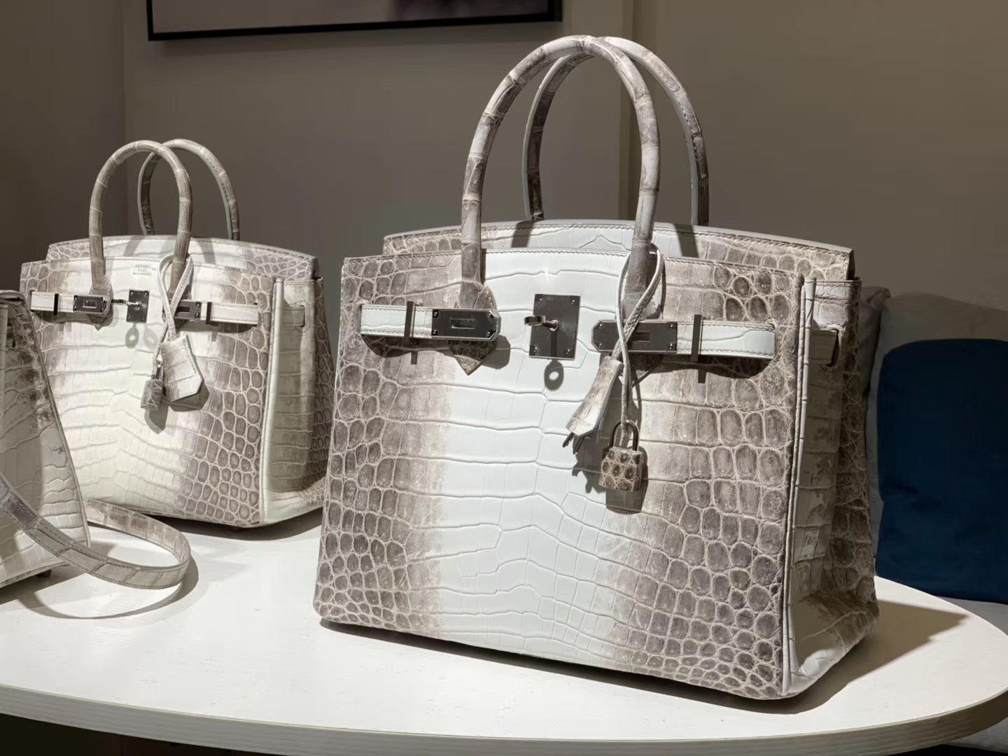 Hermes 爱马仕 铂金包 Birkin 鳄鱼皮 喜马拉雅 金扣  配全套专柜原版包装