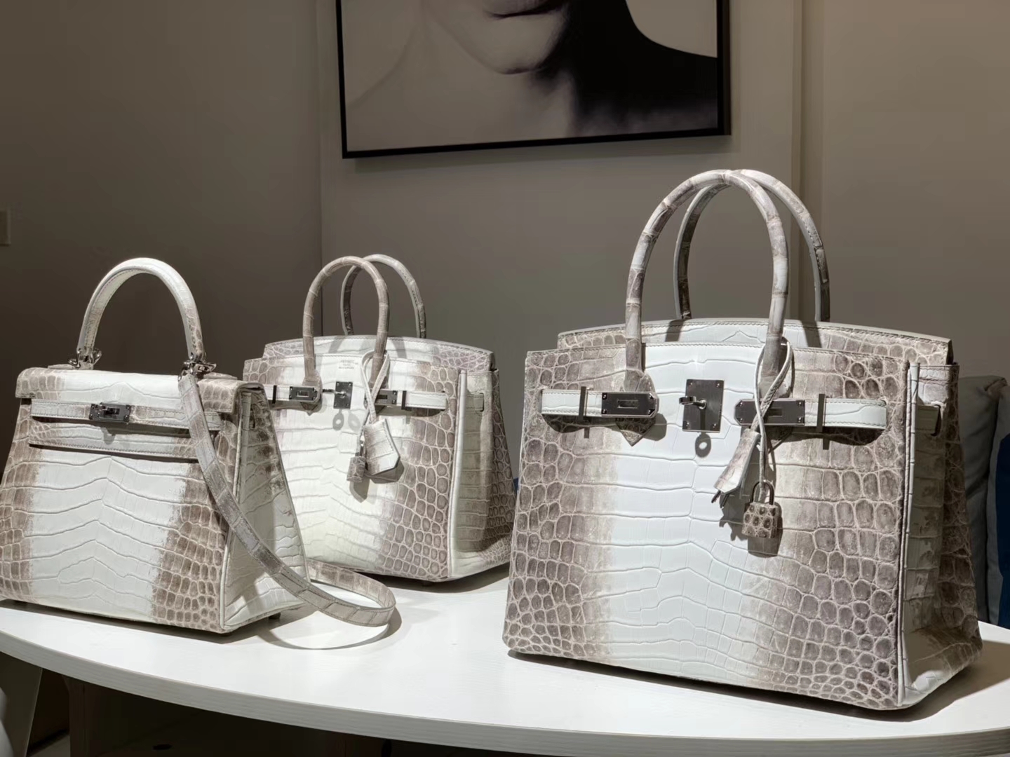Hermes 爱马仕 铂金包 Birkin 鳄鱼皮 喜马拉雅 金扣  配全套专柜原版包装
