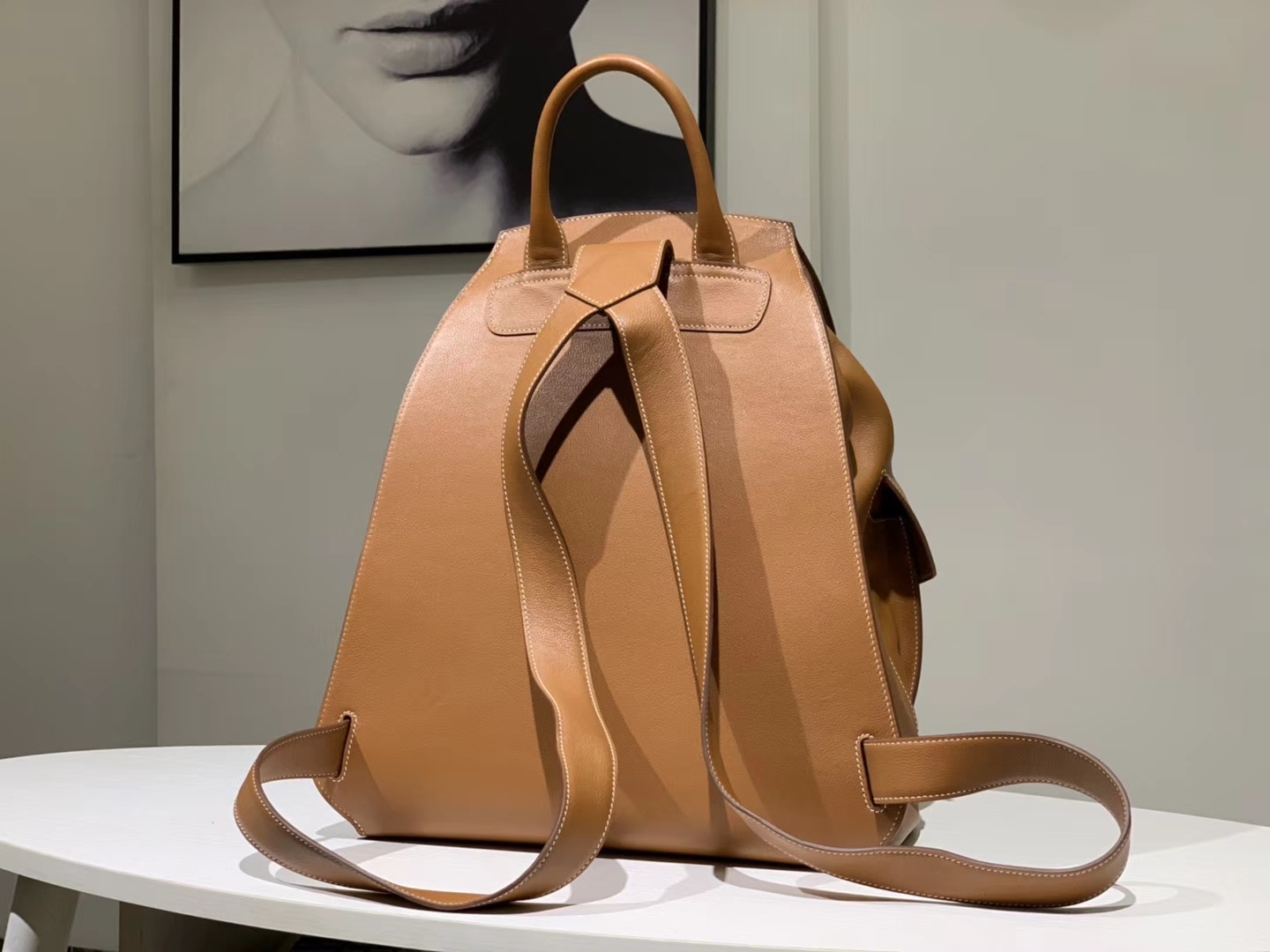 HERMES 爱马仕双肩包 背出门不会撞款的背包 Swift皮 金棕色 小号22×30 大号30×39
