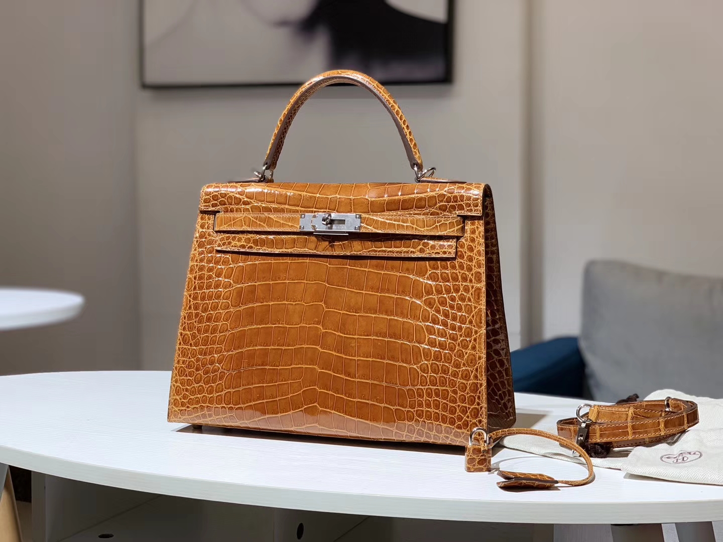 HERMES 凯莉包 Kelly 25CM 4g 焦糖色 brulee 配全套专柜原版包装
