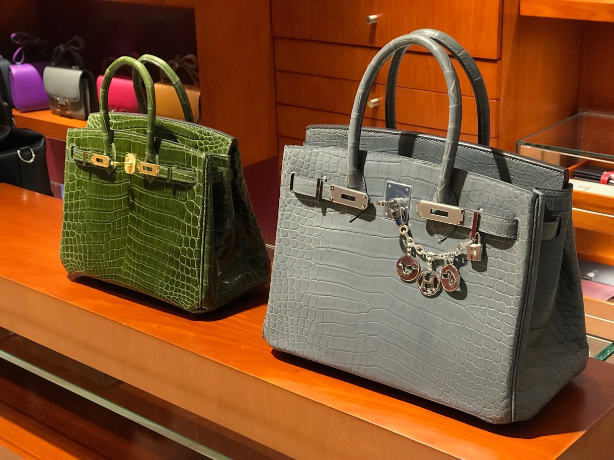HERMES 爱马仕 Brikin 30cm 哑光鳄鱼皮 沥青灰 现货