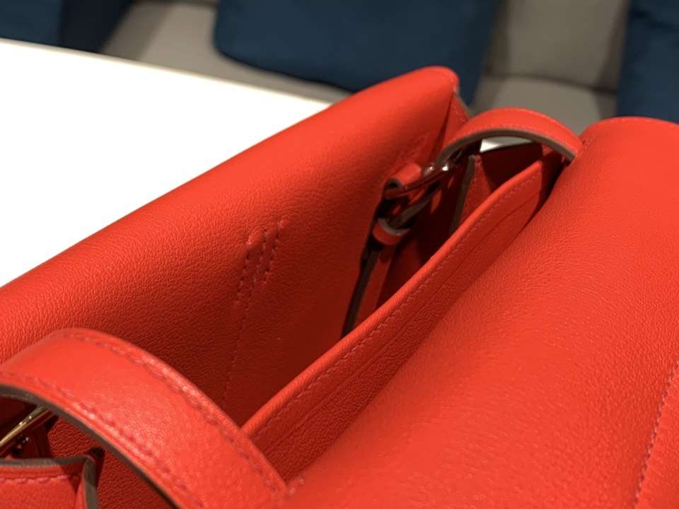HERMES 爱马仕 Halzan swift 珊瑚红 配全套专柜原版包装