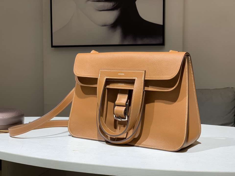 HERMES 爱马仕 Halzan swift 金棕色 配全套专柜原版包装