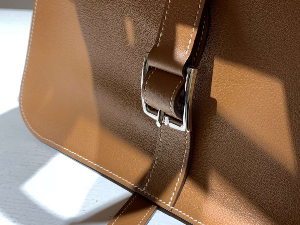 HERMES 爱马仕 Halzan swift 金棕色 配全套专柜原版包装