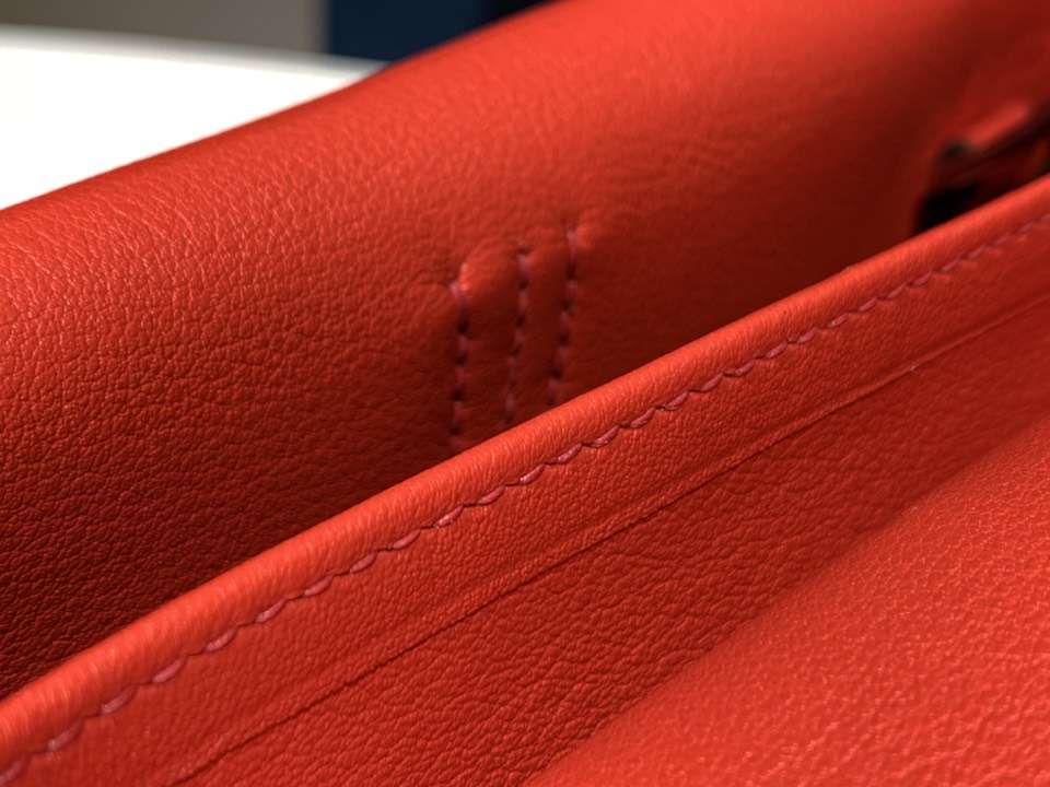HERMES 爱马仕 Halzan swift 珊瑚红 配全套专柜原版包装