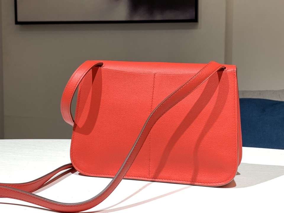 HERMES 爱马仕 Halzan swift 珊瑚红 配全套专柜原版包装