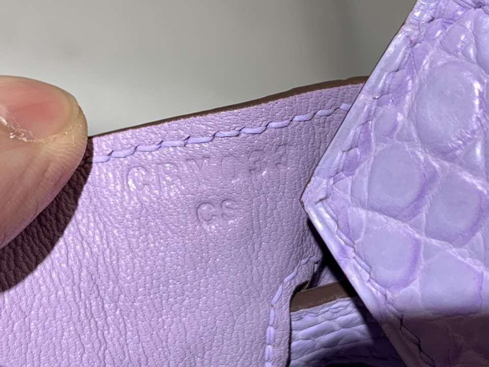 HERMES 爱马仕 带钻银扣 铂金包 Birkin 鳄鱼皮 纯手工 香芋紫 全套专柜包装