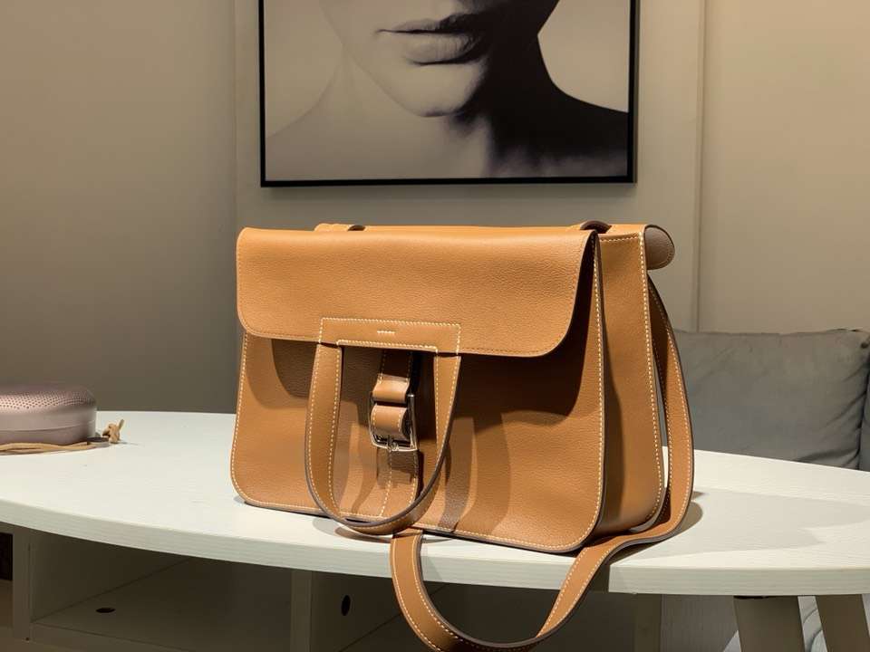 HERMES 爱马仕 Halzan swift 金棕色 配全套专柜原版包装