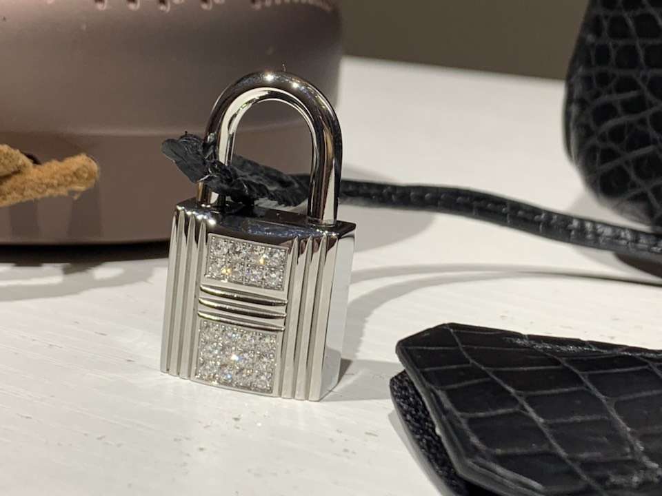 HERMES 爱马仕 铂金包 Birkin 鳄鱼皮 纯手工蜡线 黑色 银扣 全套专柜包装