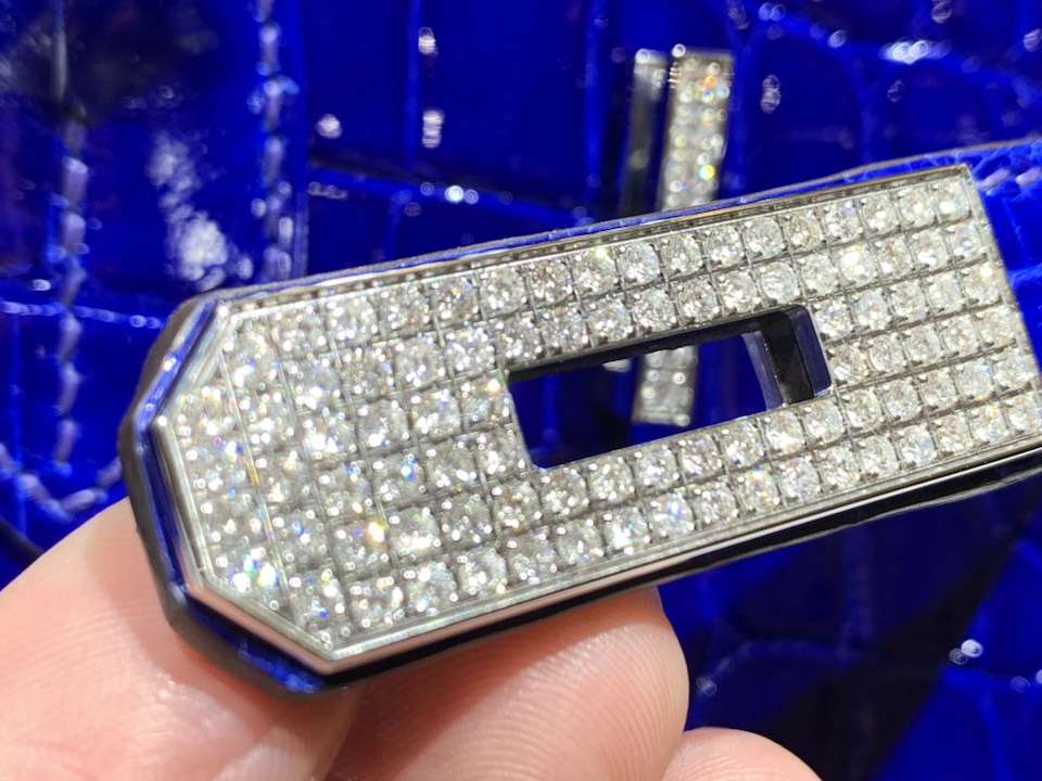 HERMES 爱马仕 铂金包 Birkin 鳄鱼皮 纯手工 电光蓝 银扣 全套专柜包装