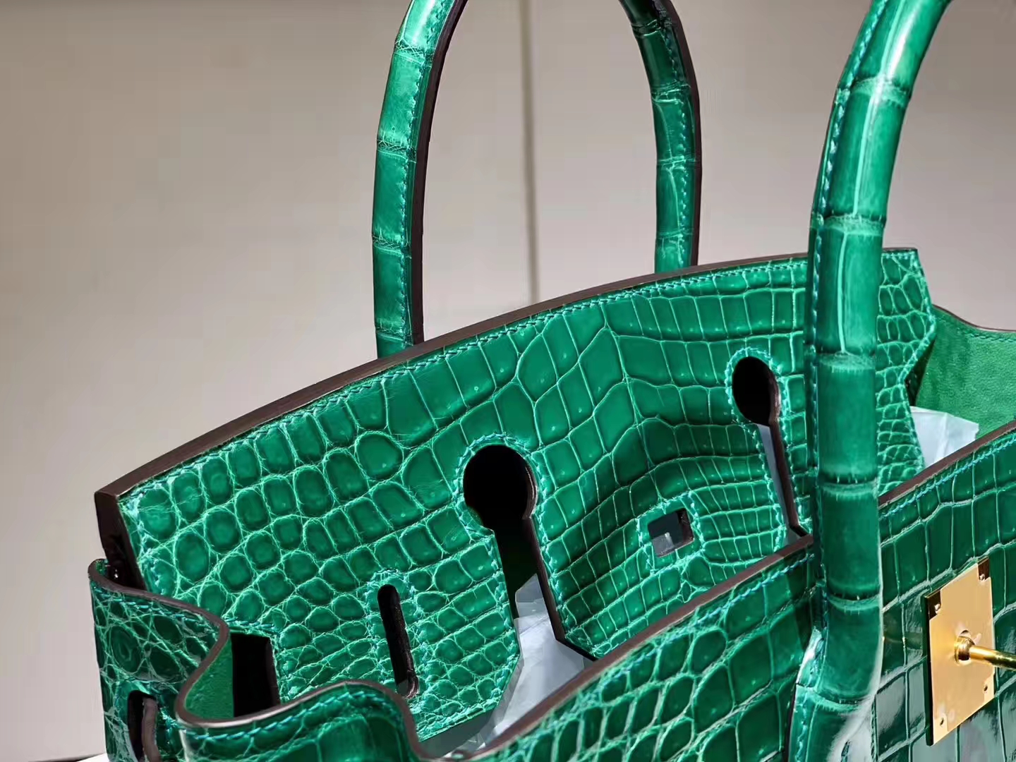 HERMES birkin 25cm 鳄鱼皮 翡翠绿 现货