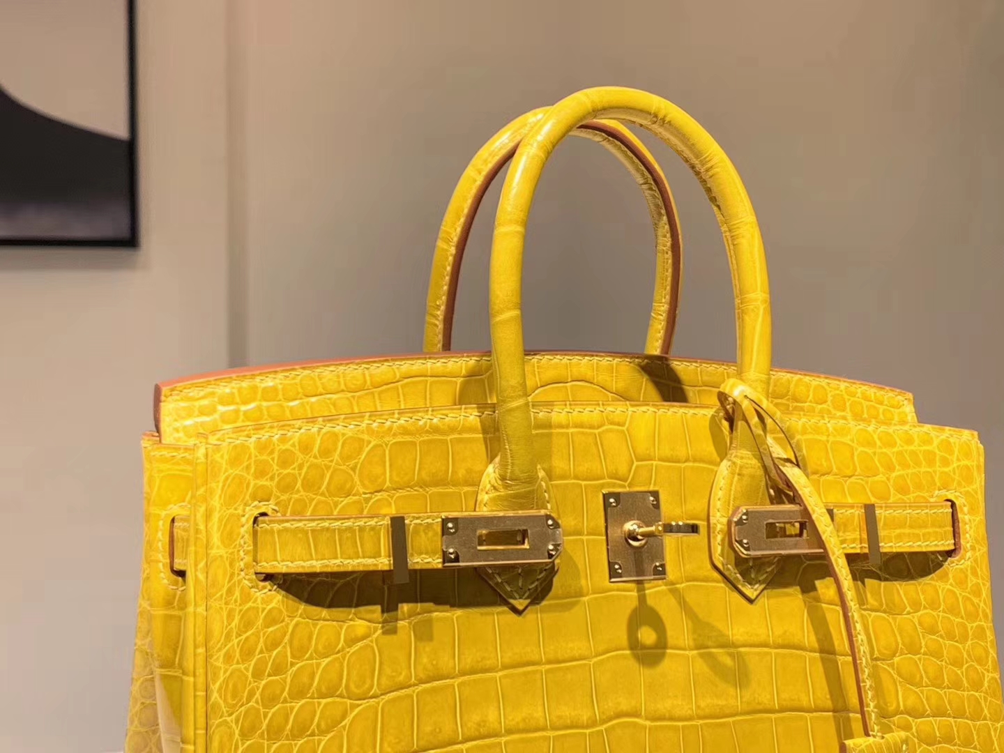 HERMES birkin 25cm 鳄鱼皮 9D 琥珀黄 现货