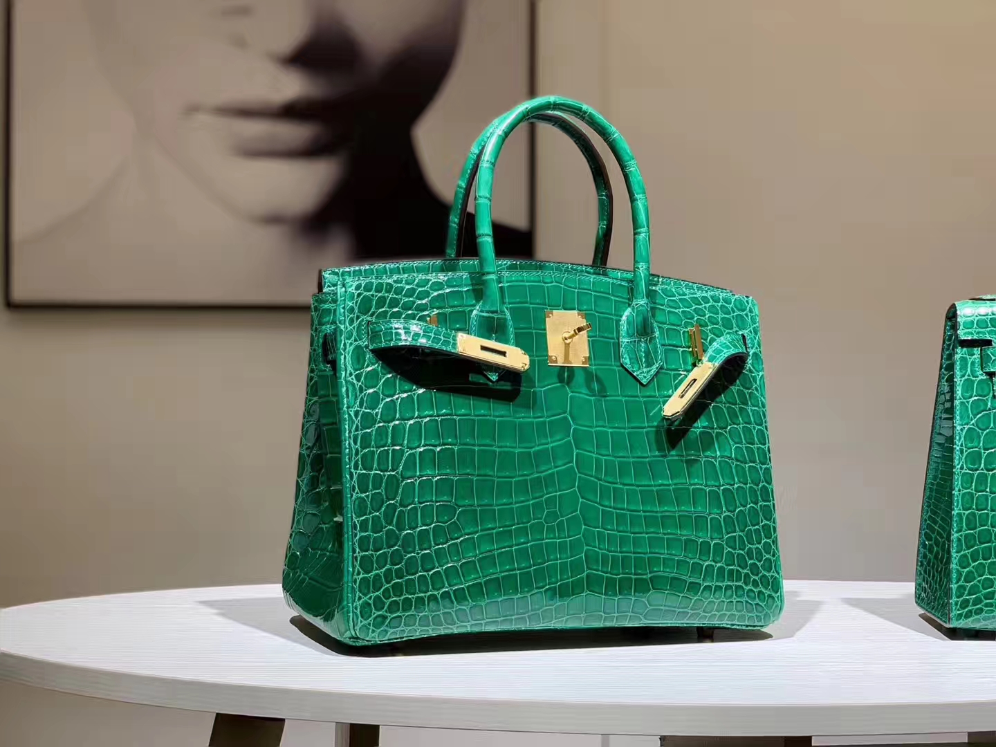 HERMES birkin 25cm 鳄鱼皮 翡翠绿 现货