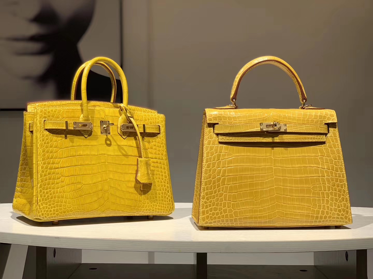HERMES Kelly 25cm 鳄鱼皮 9D 琥珀黄 现货