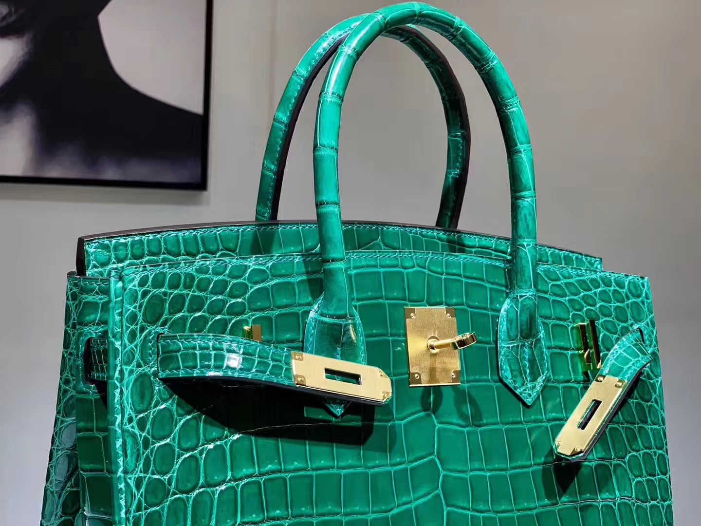 HERMES birkin 25cm 鳄鱼皮 翡翠绿 现货