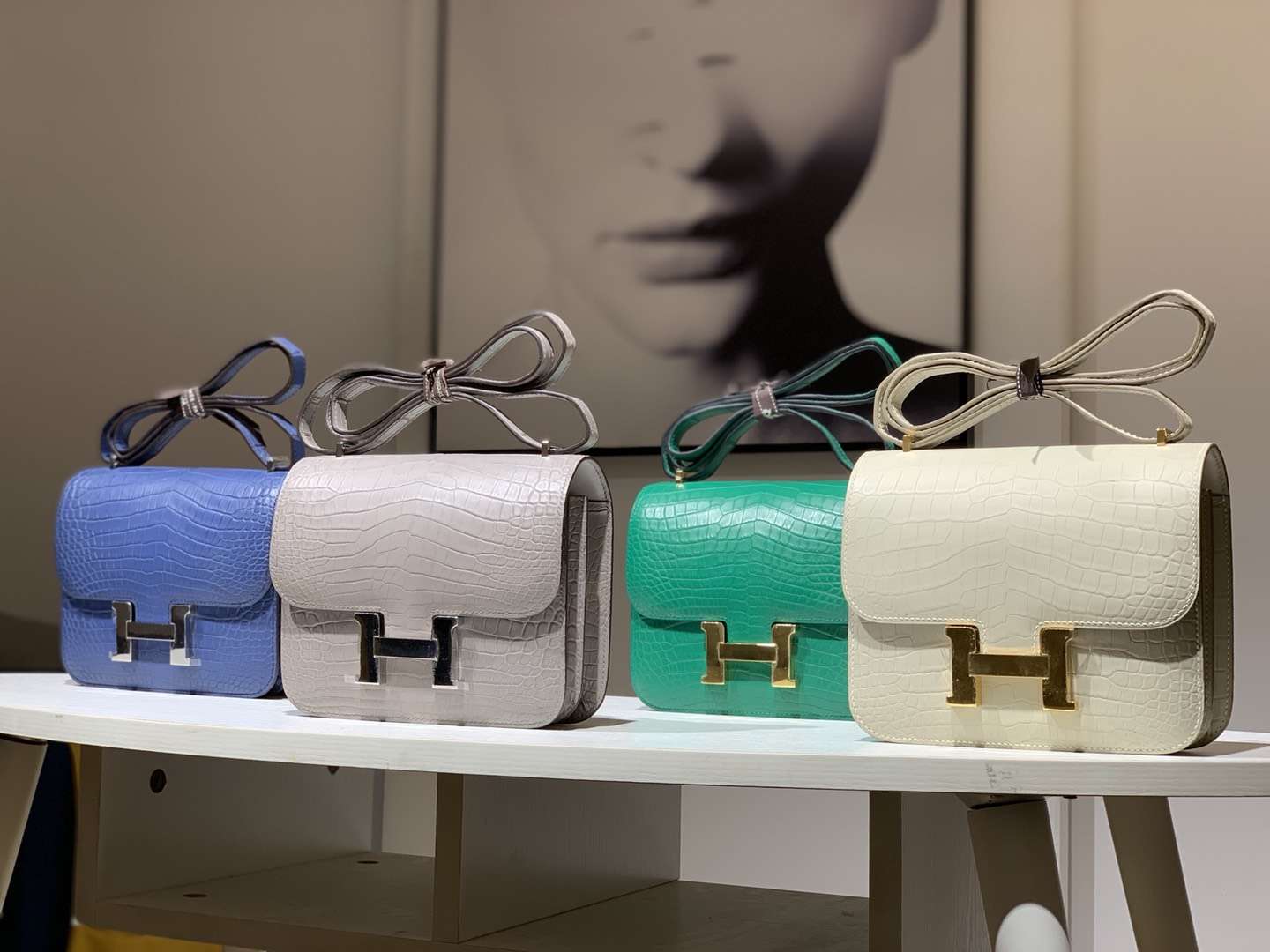 HERMES 爱马仕 空姐包 Constance 鳄鱼皮 现货