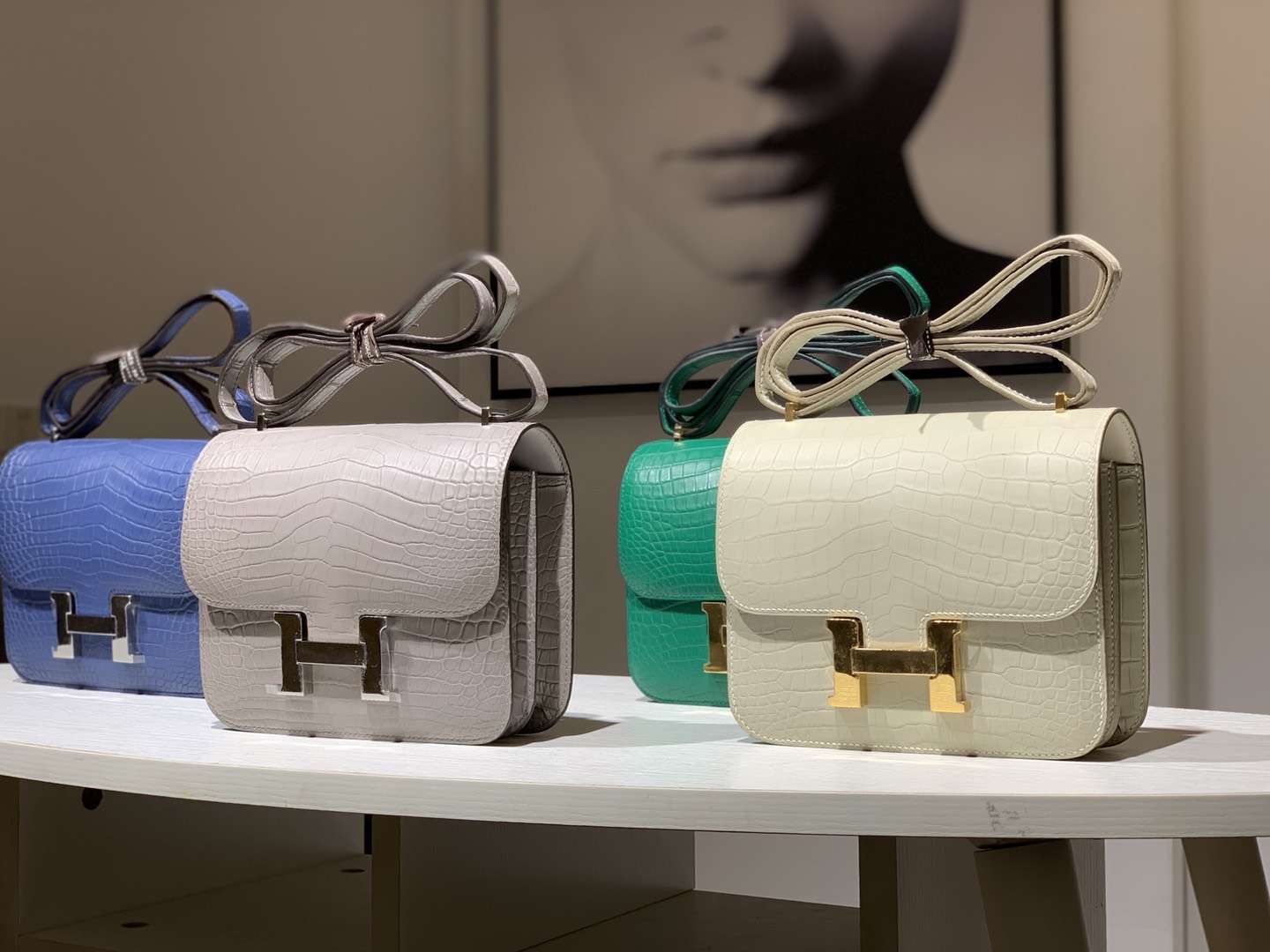 HERMES 爱马仕 空姐包 Constance 鳄鱼皮 现货