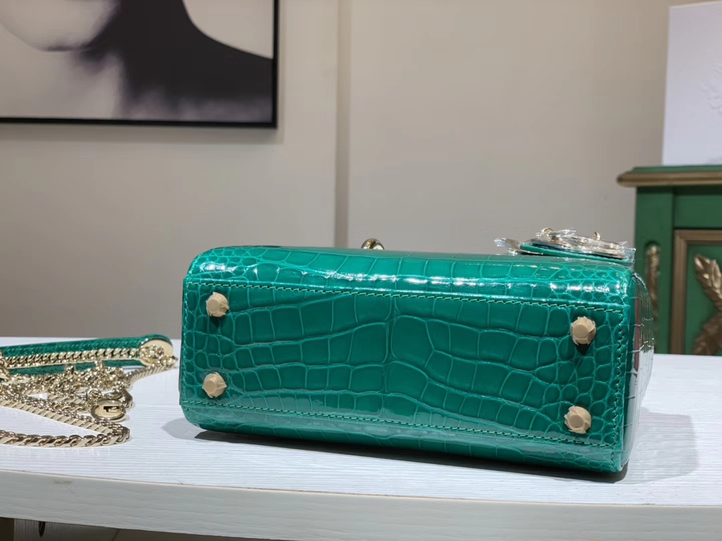 Alligator 美洲鳄 迪奥DIOR戴妃包 接受定制 金银扣